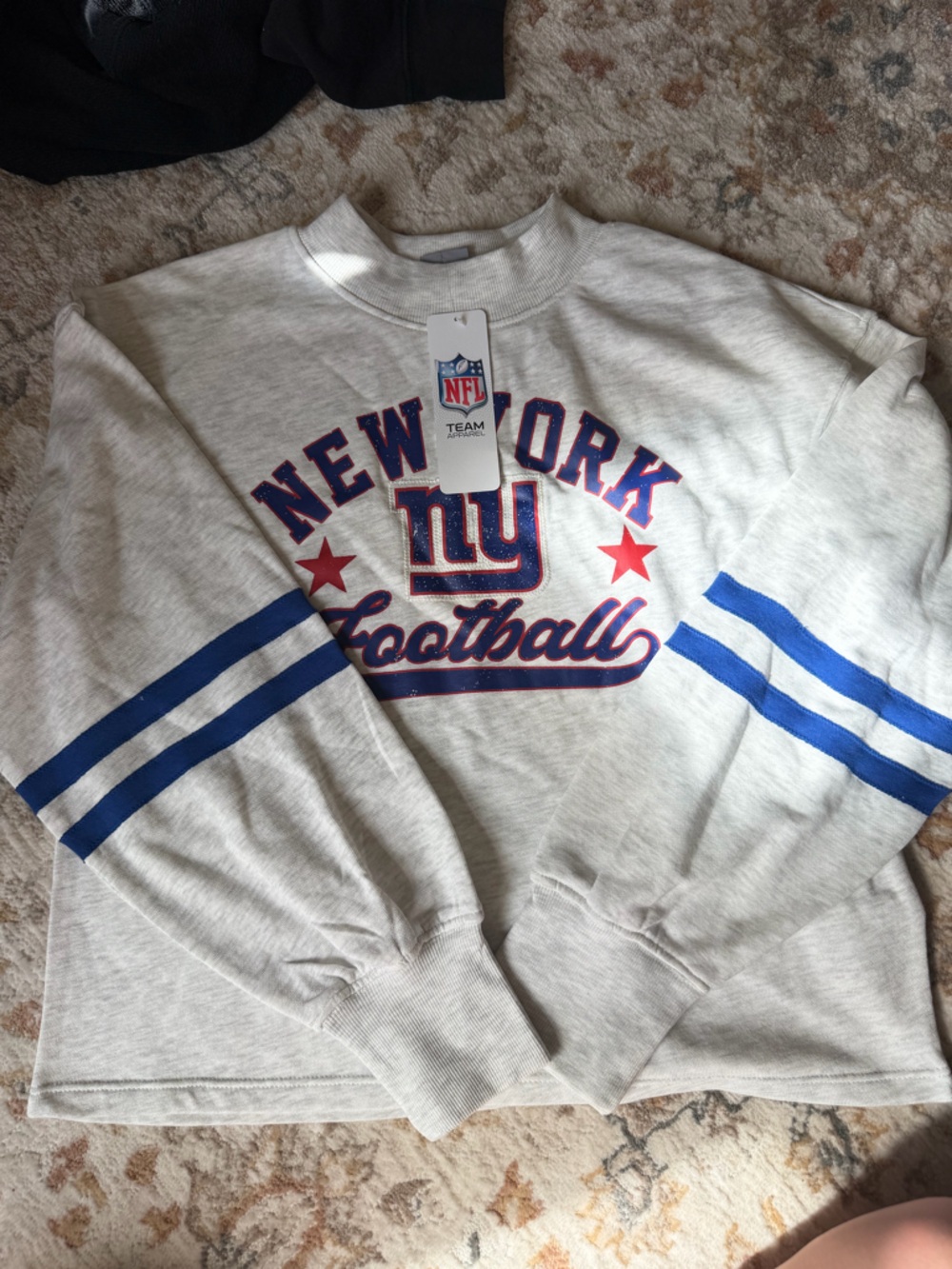 NFL New York Giants Cream Long Sleeve Crewneck Tee